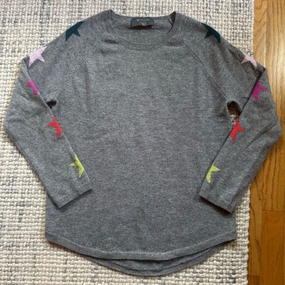 WYSE London Luca Grey Heather Star Cashmere Sweater XS - Picture 3 of 6